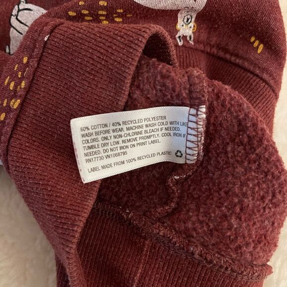 Cat & Jack Llama Sweatshirt Burgundy | SZ 18 months - Picture 5 of 5